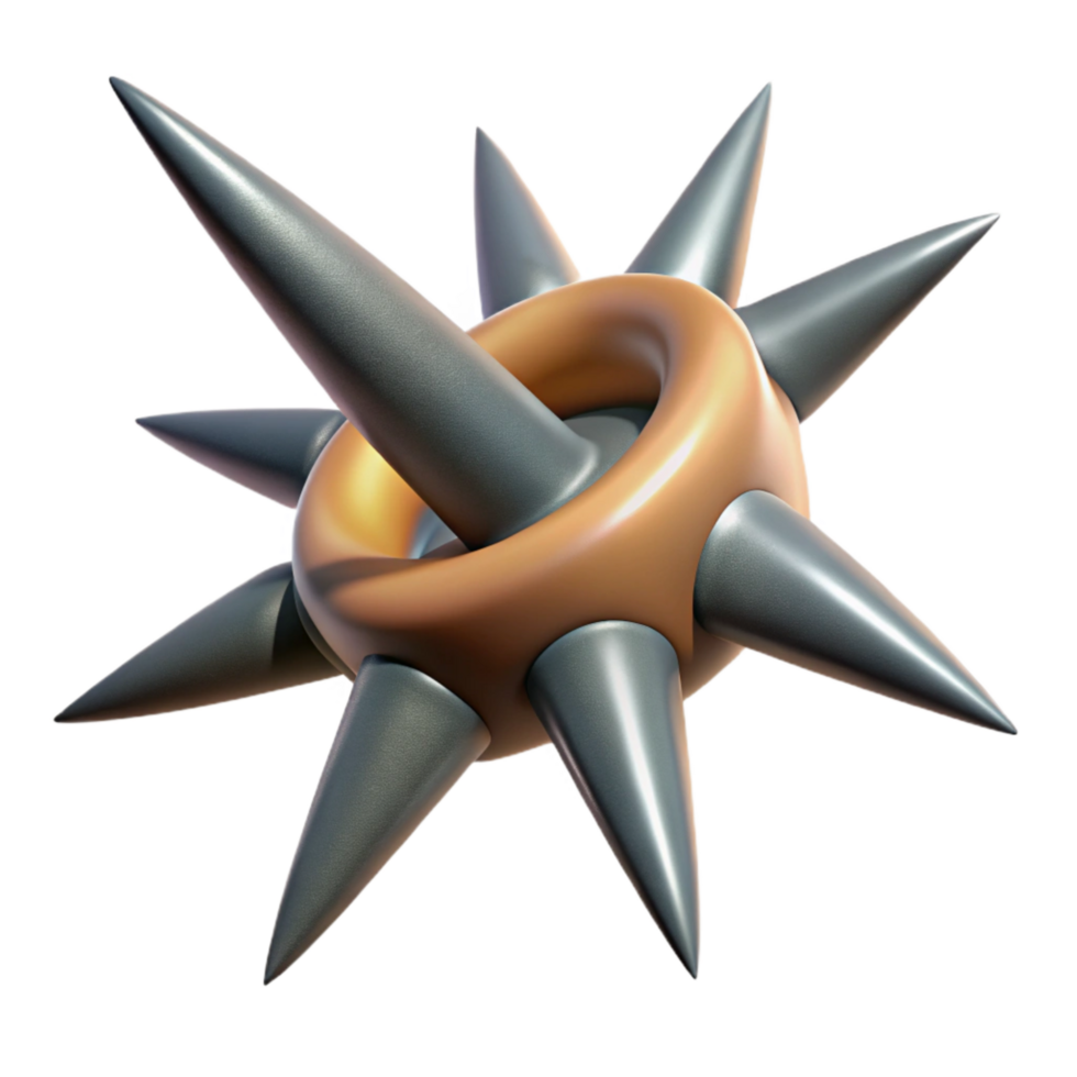 magnificent vintage Bio Designed Thorn Cutout Sharp Point Isolated on Transparent Background genuine png