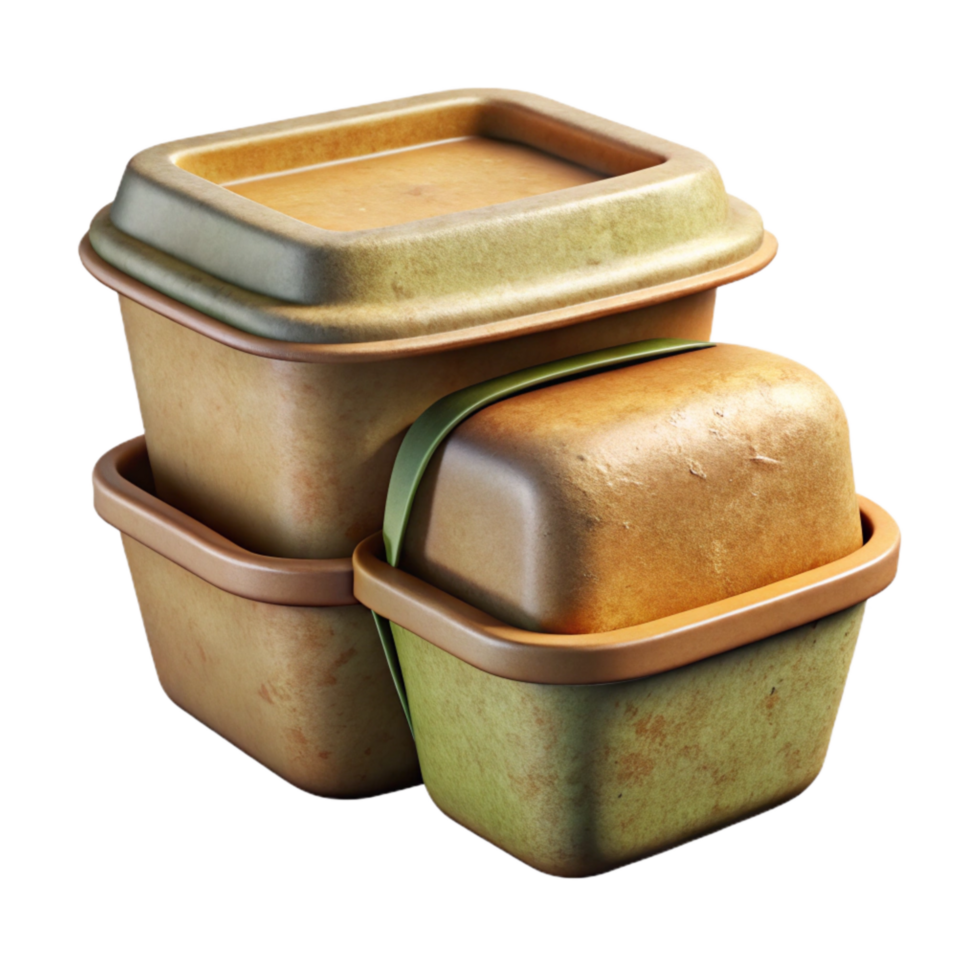impressive traditional Biodegradable Food Container Set Isolated high quality png