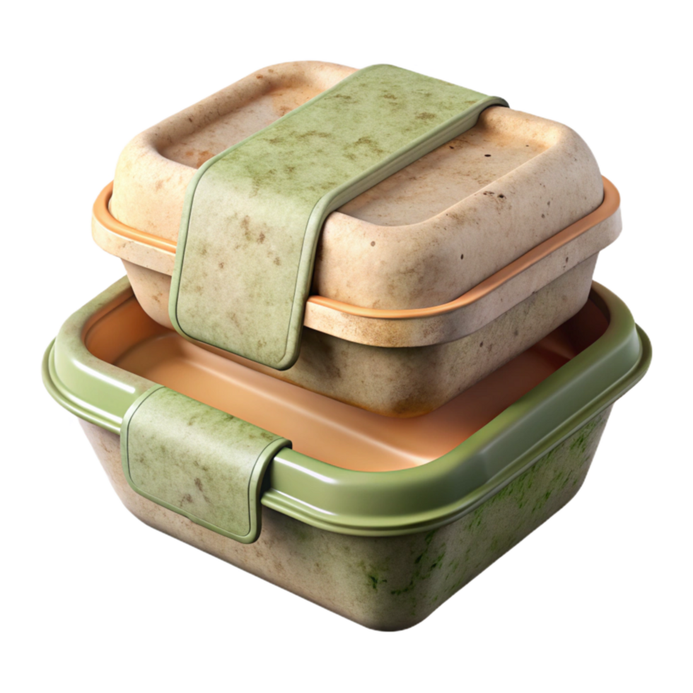 beautiful vintage Biodegradable Food Container Set Isolated authentic png