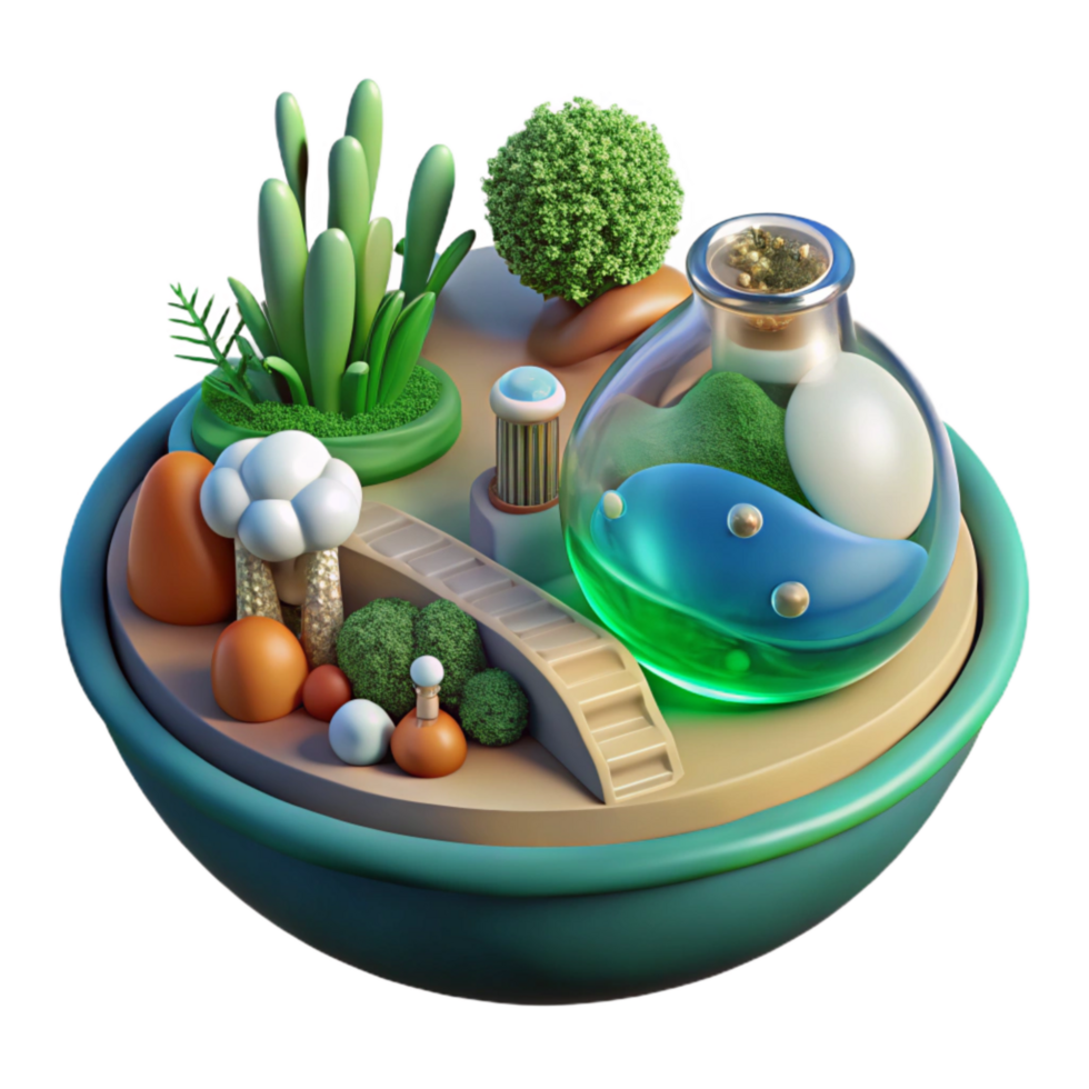 elegant rustic Bio Engineered Ecosystem Isolated Balanced Environment Transparent Background genuine png