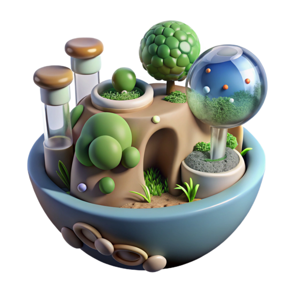 beautiful contemporary Bio Engineered Ecosystem Isolated Balanced Environment Transparent Background original png