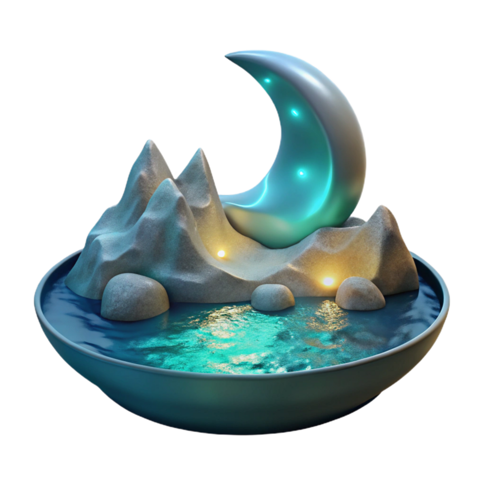 beautiful abstract Bioluminescent Bay Cutout Moonlight Reflection original png