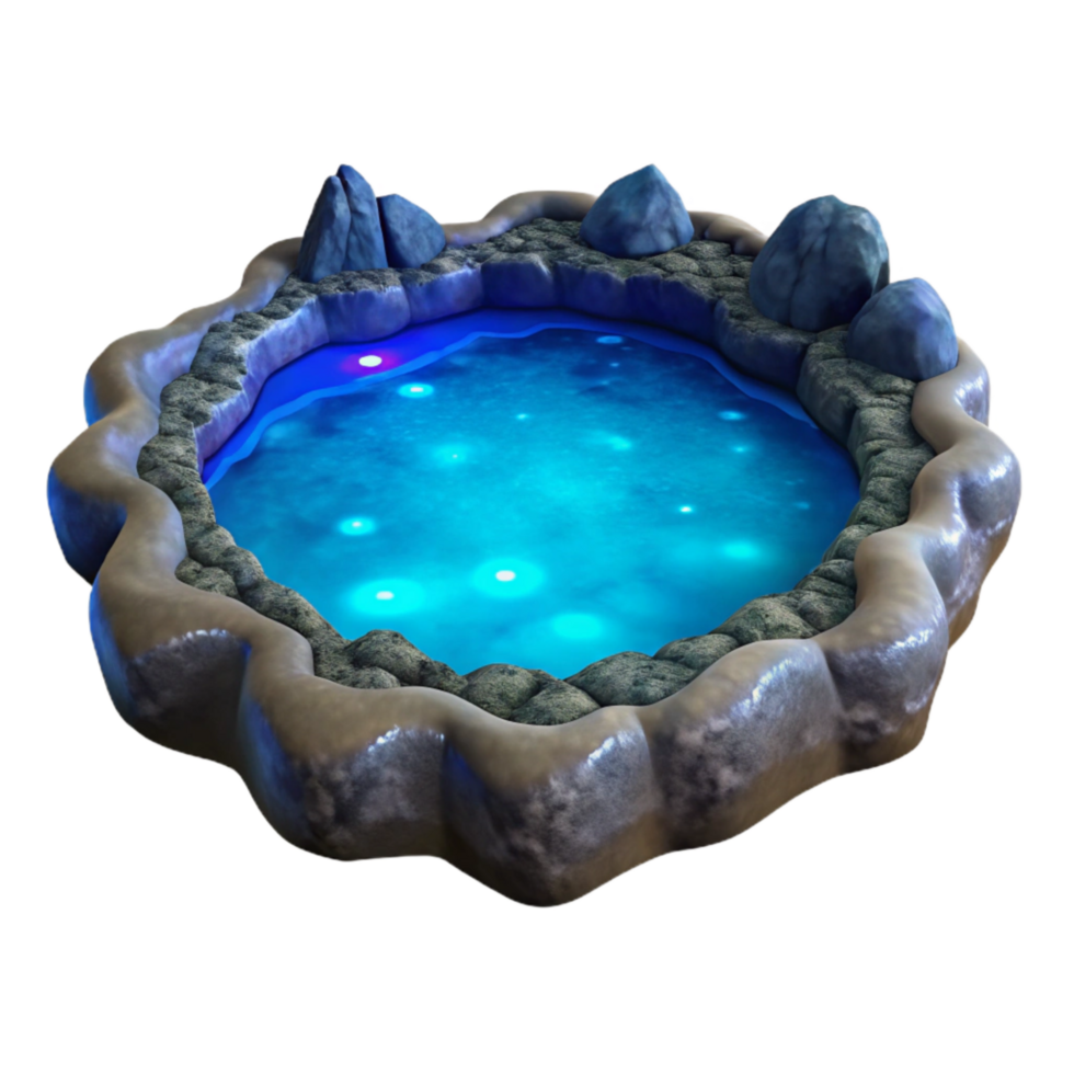 vibrant contemporary Bioluminescent Bay Isolated Blue Glow Effect genuine png