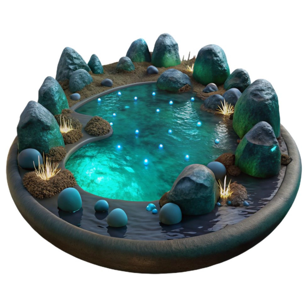 magnificent vintage Bioluminescent Bay Panorama Transparent Background Isolated png