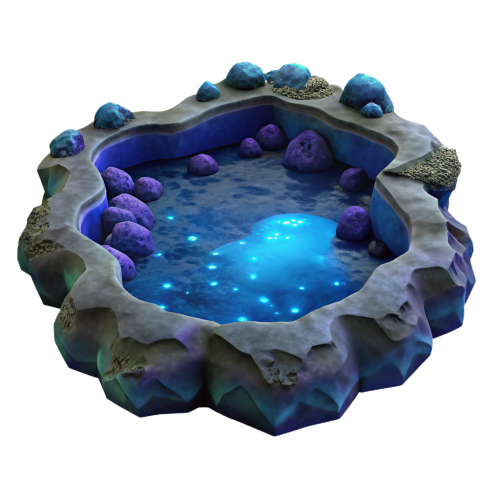 impressive traditional Bioluminescent Bay Isolated Blue Glow Effect professional png