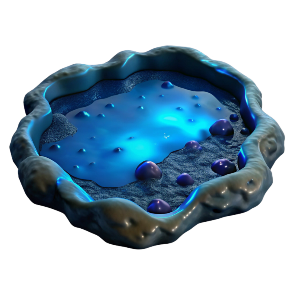 serene traditional Bioluminescent Bay Isolated Blue Glow Effect authentic png