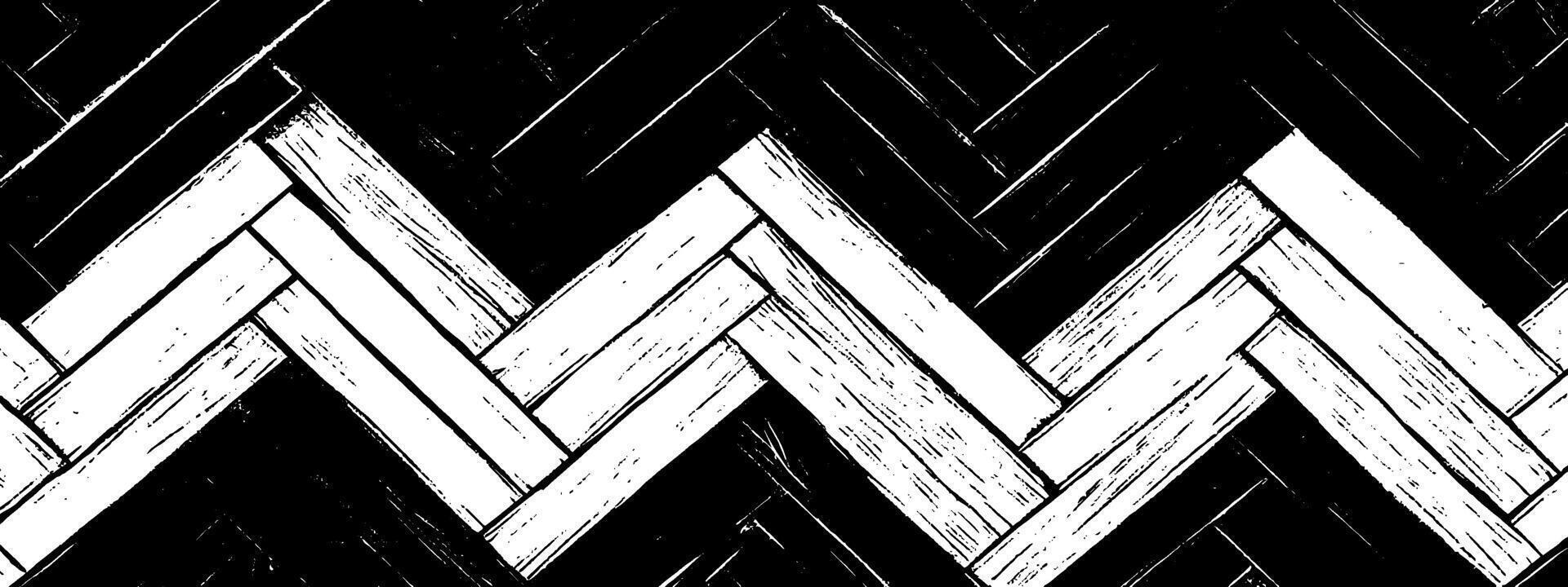 Elegant vintage woodcut illustration showcasing a herringbone floor design vector