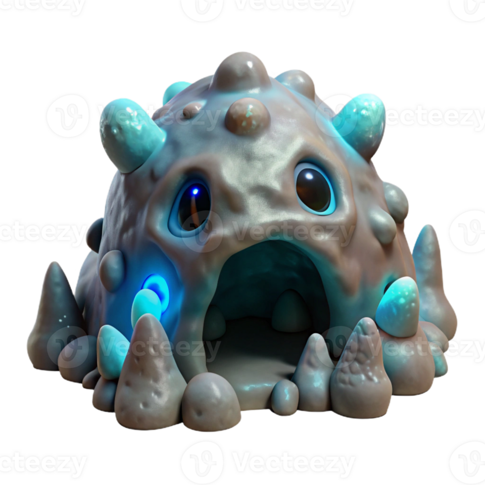 wonderful modern Bioluminescent Cave Creatures Isolated Transparent Background high quality png