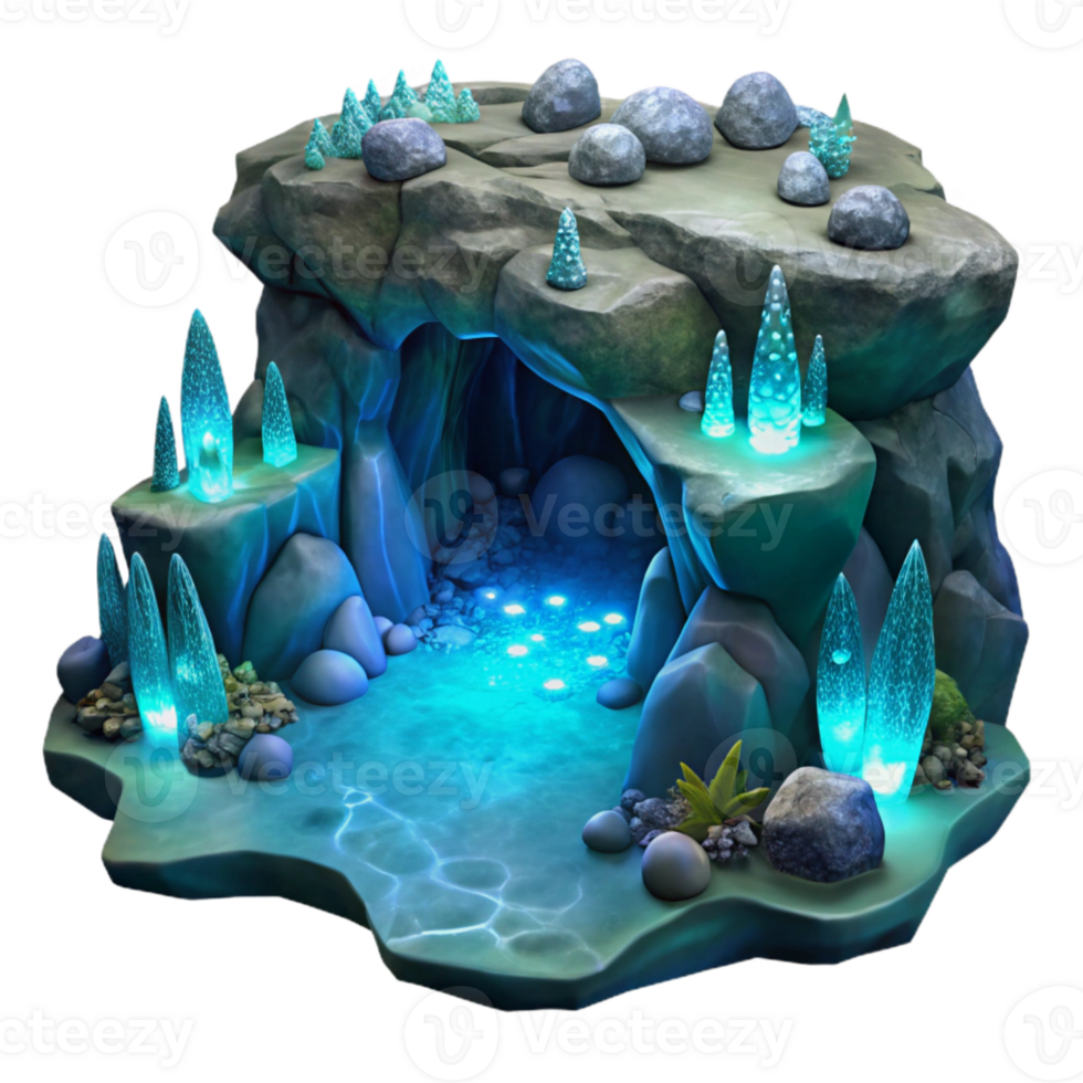 extraordinary creative Bioluminescent Cave Creatures Isolated Transparent Background professional png