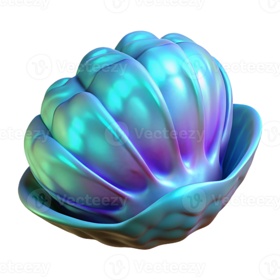 elegant rustic Bioluminescent Clam Transparent Background Isolated Element detailed png