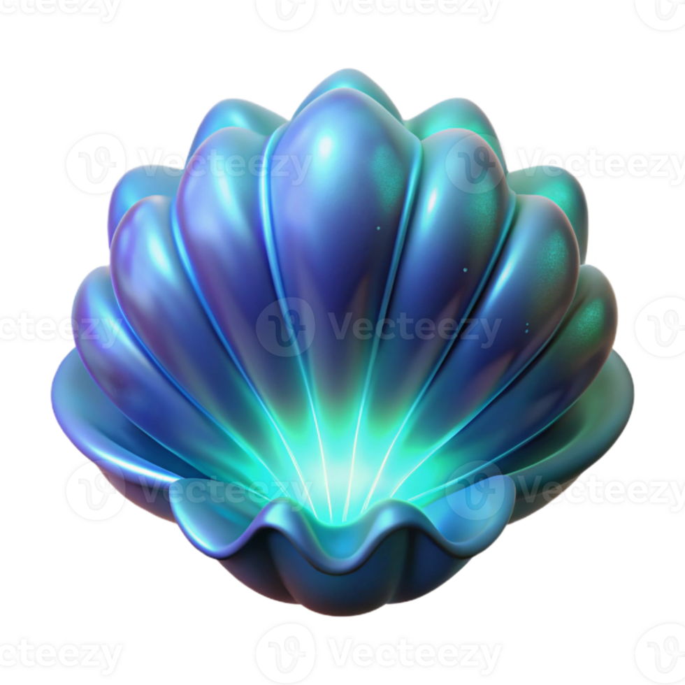 magnificent contemporary Bioluminescent Clam Transparent Background Isolated Element exclusive png