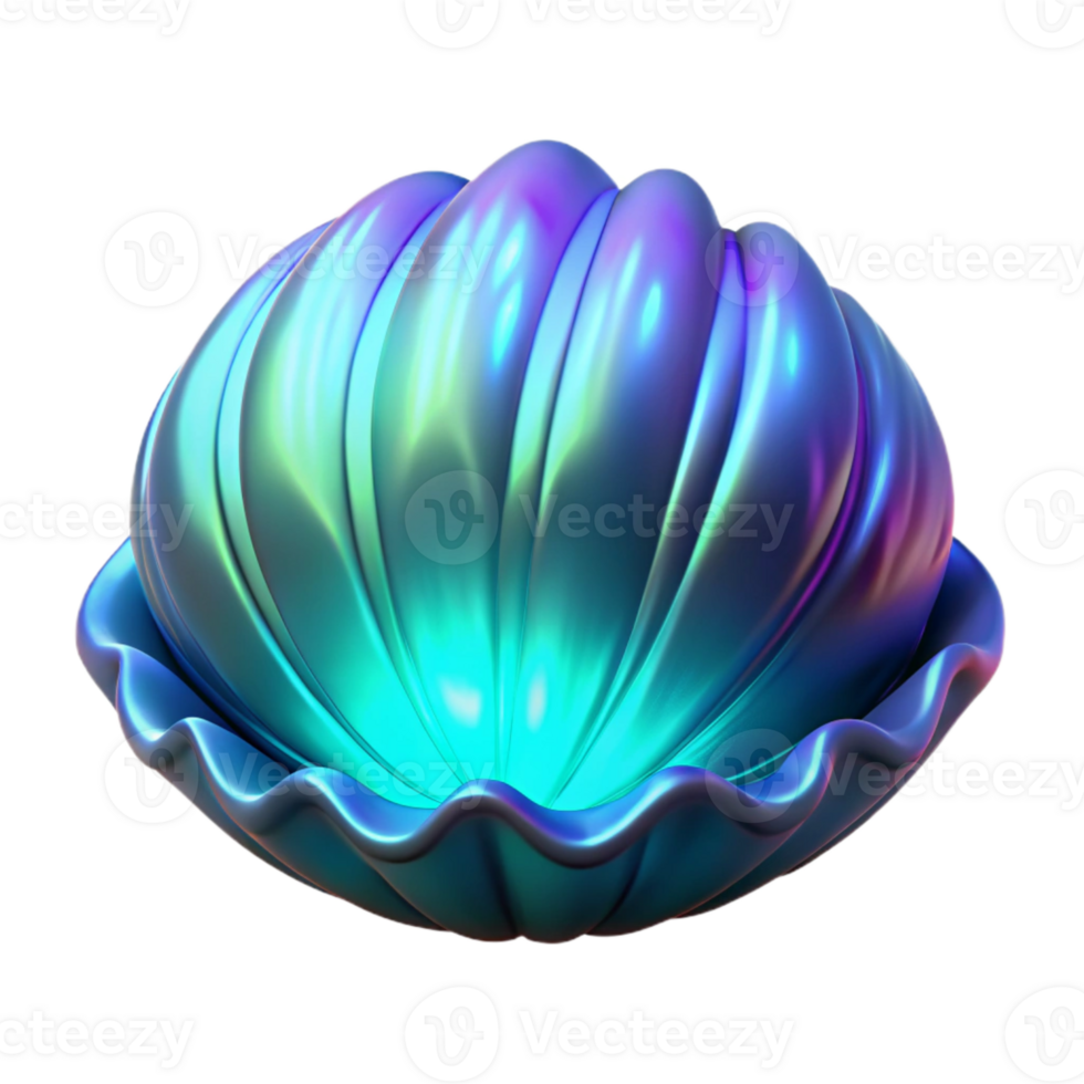 vibrant traditional Bioluminescent Clam Transparent Background Isolated Element detailed png