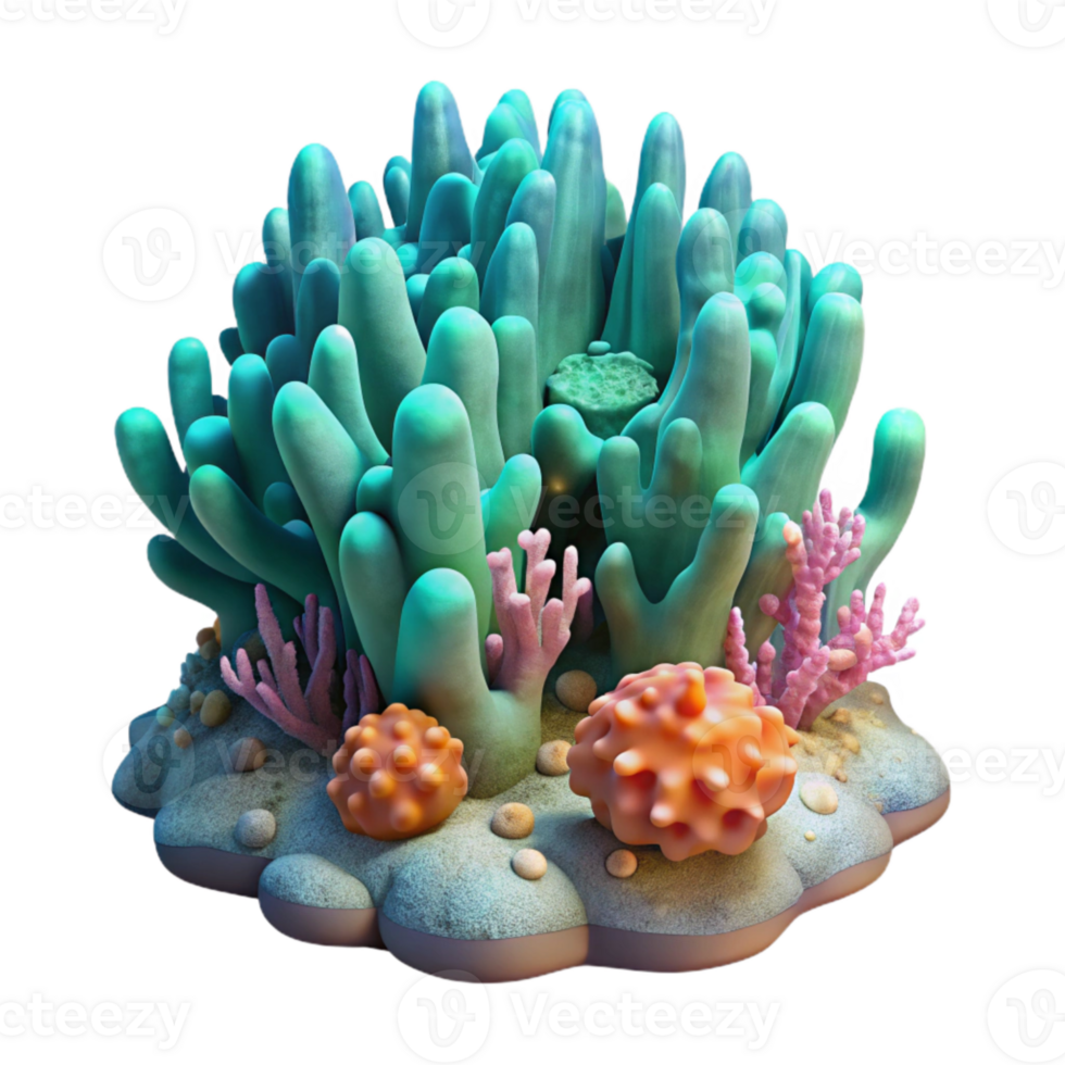 stunning contemporary Bioluminescent Coral Reef Grotto Isolated exclusive png