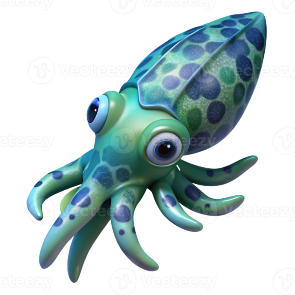 extraordinary minimalist Bioluminescent Cuttlefish Isolated with Camouflage Pattern original png