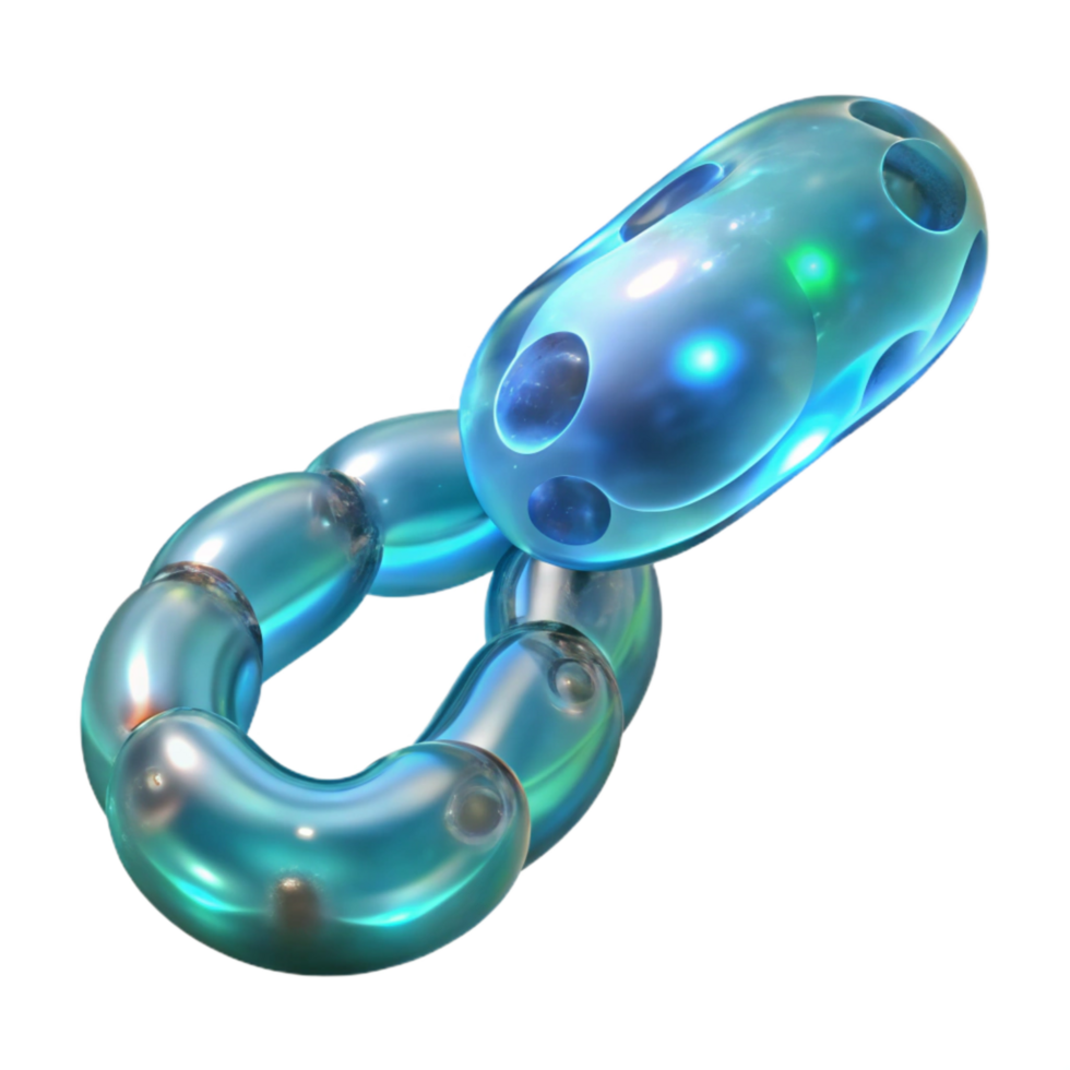wonderful artistic Bioluminescent Salp Chain Transparent Background Transparent Body png