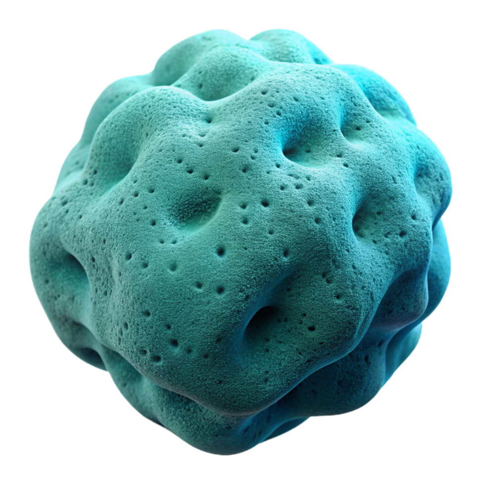 vibrant contemporary Bioluminescent Sponge Isolated with Textured Surface png