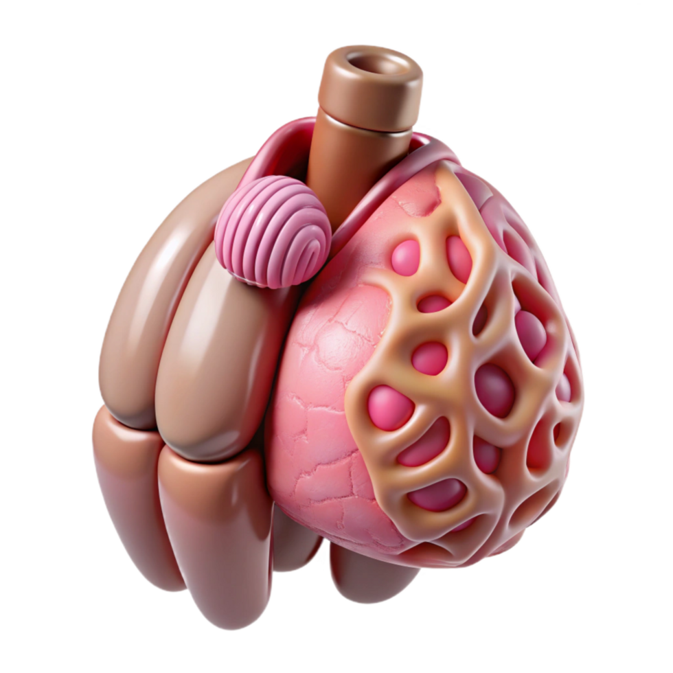 impressive rustic Bio Printed Organ Isolated Anatomical Structure Transparent Background exclusive png