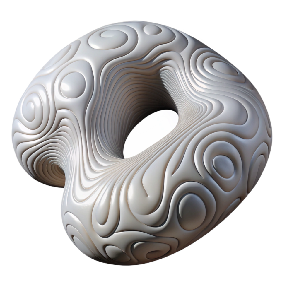 extraordinary artistic Biomorphic Shape Isolated Curved Lines Transparent Background exclusive png