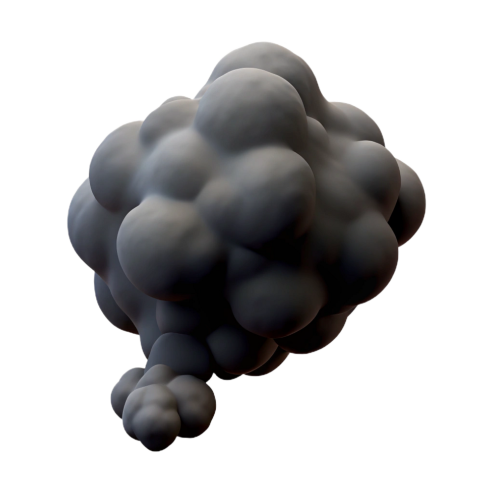 vibrant traditional Black Smoke Plume with Transparent Background Isolated original png