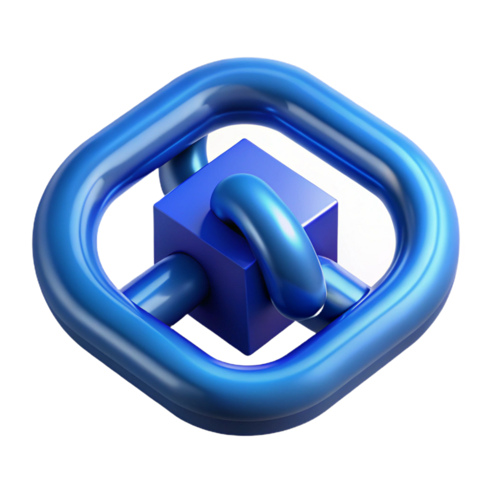 dramatic minimalist Blockchain Technology Links Blue Isolated high quality png