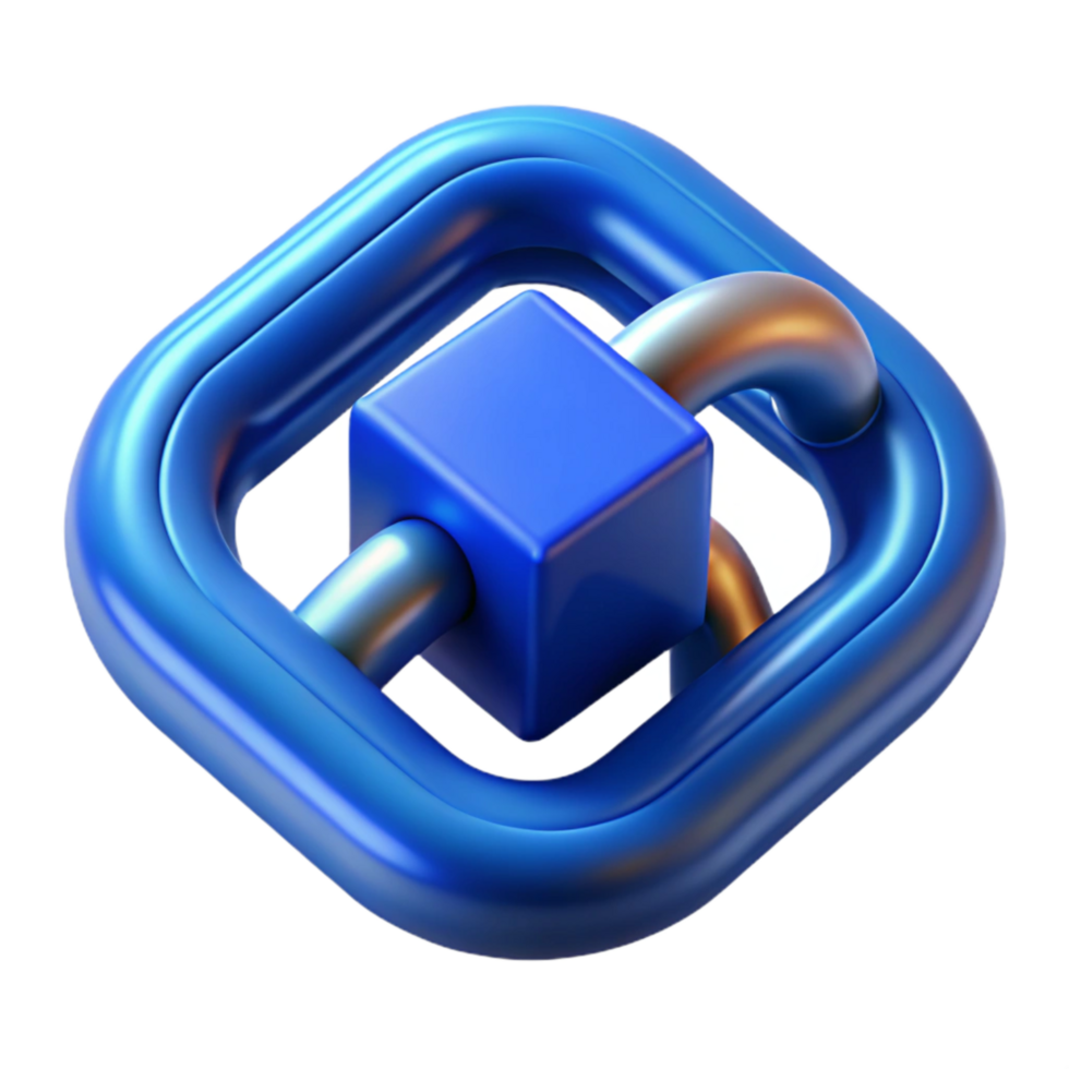 dramatic traditional Blockchain Technology Links Blue Isolated professional png