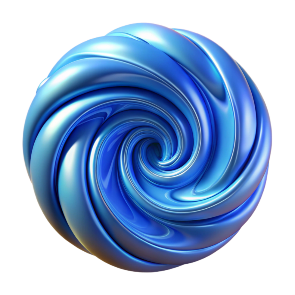 vibrant traditional Blue Abstract Swirls in Distorted Glass Isolated premium png