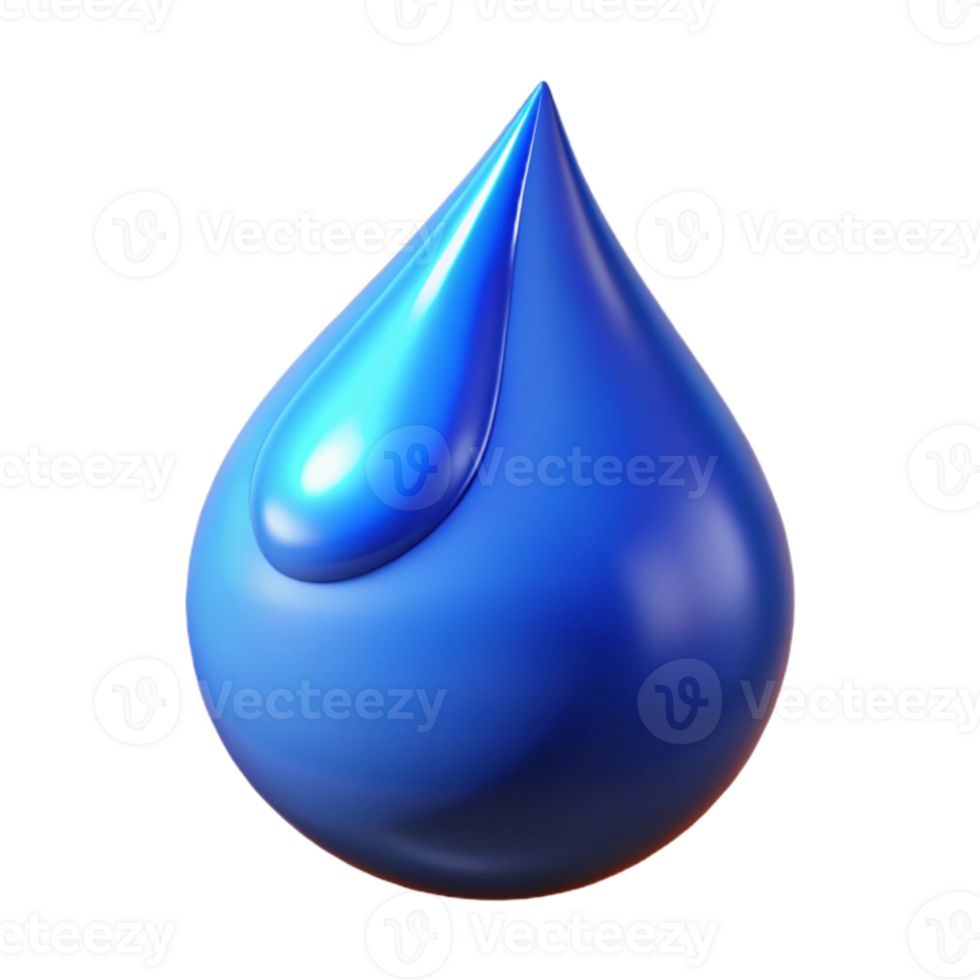 elegant vintage Blue Droplet Suspended in Microgravity Cutout png