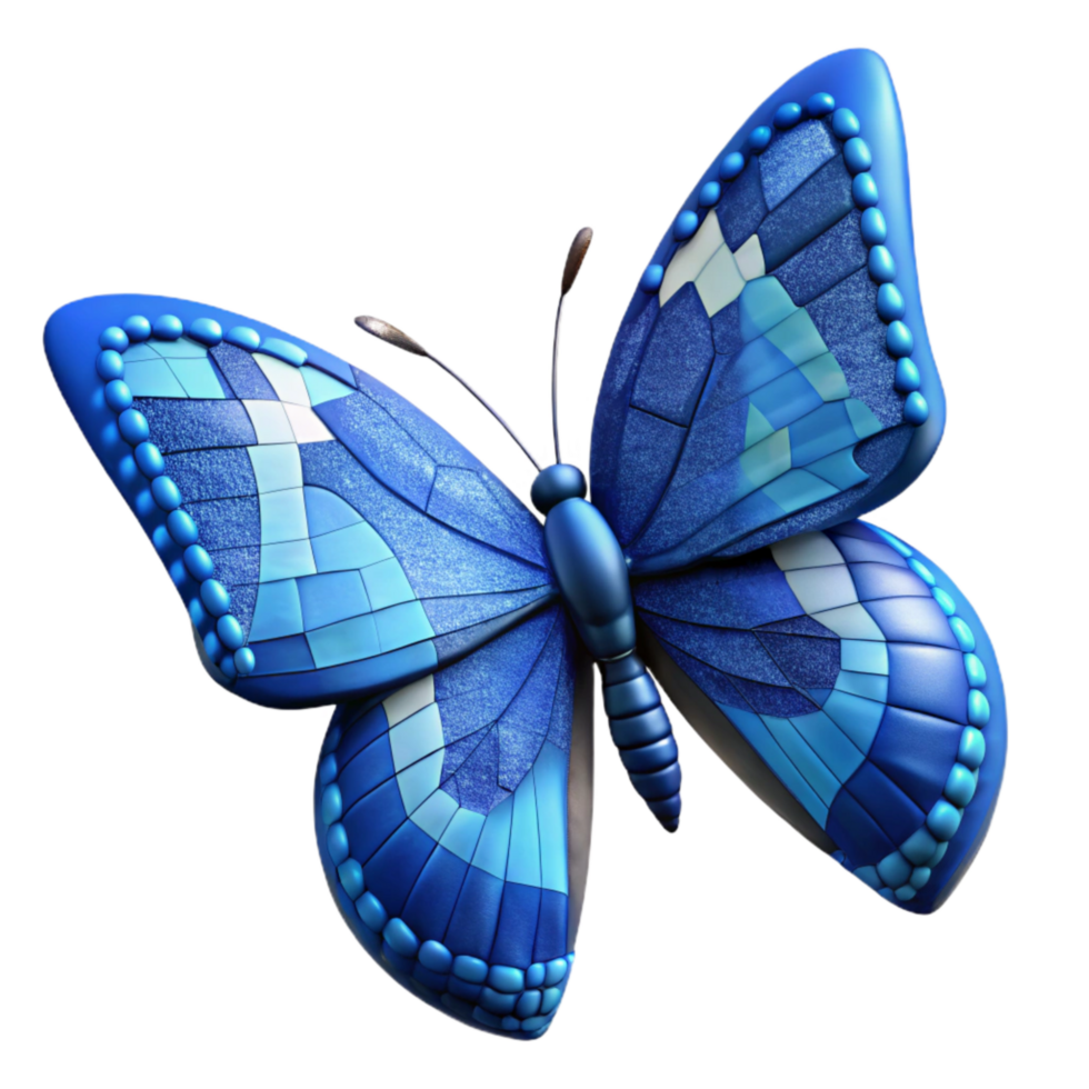 impressive artistic Blue Butterfly with Pixelated Wings Isolated high resolution png
