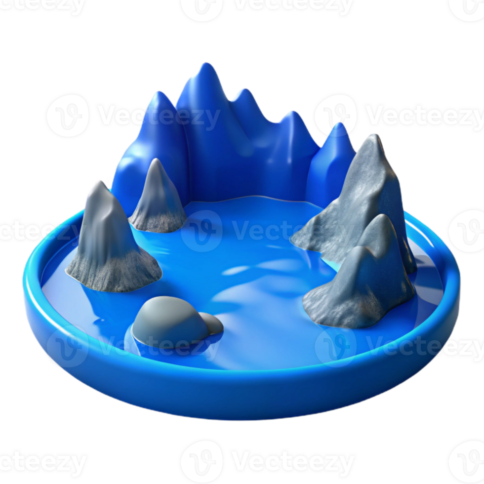 serene artistic Blue Fjord Cutout Tranquil Waters Isolated high resolution png
