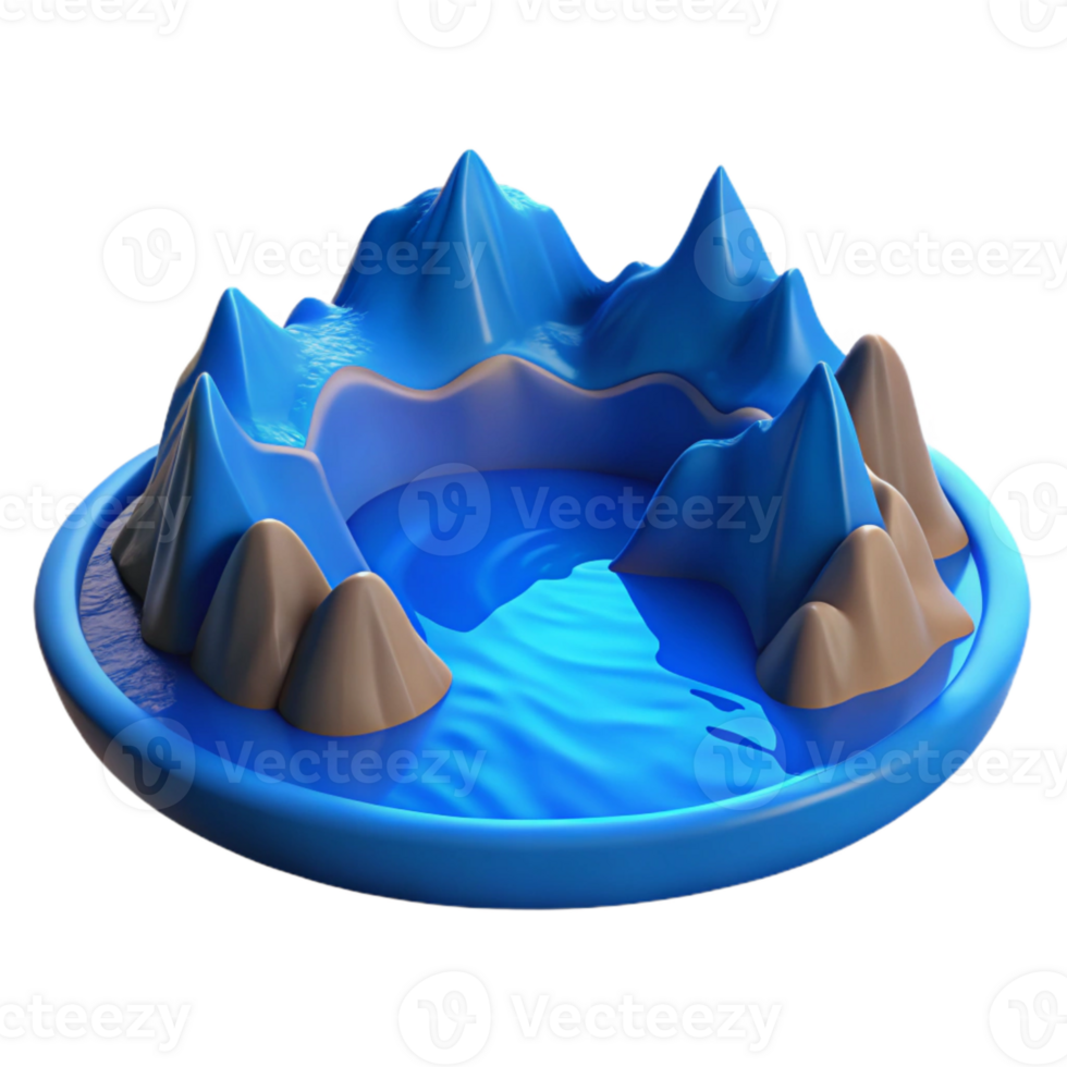 serene contemporary Blue Fjord Cutout Tranquil Waters Isolated detailed png