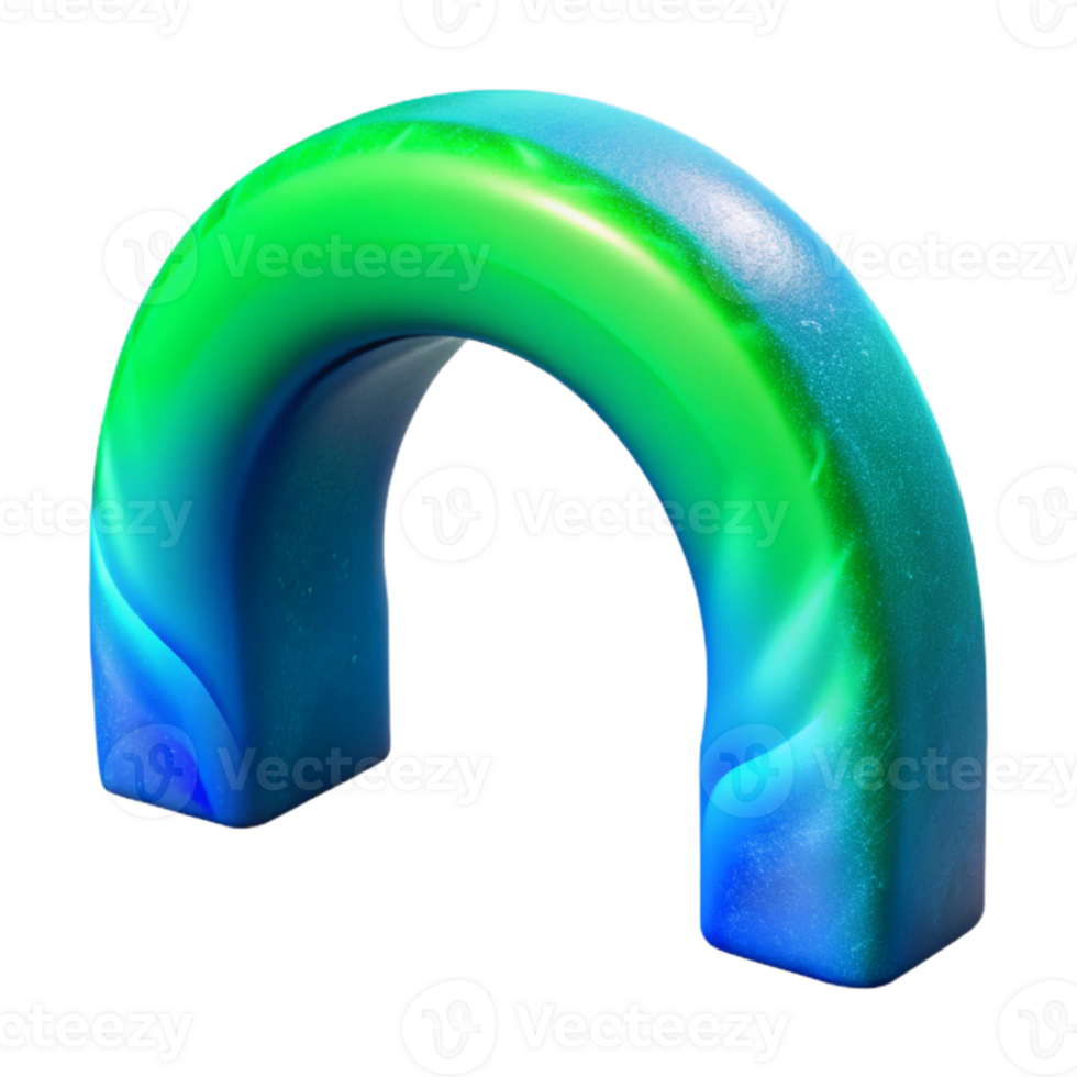 vibrant artistic Blue Green Auroral Arch Cutout Isolated Polar Lights genuine png