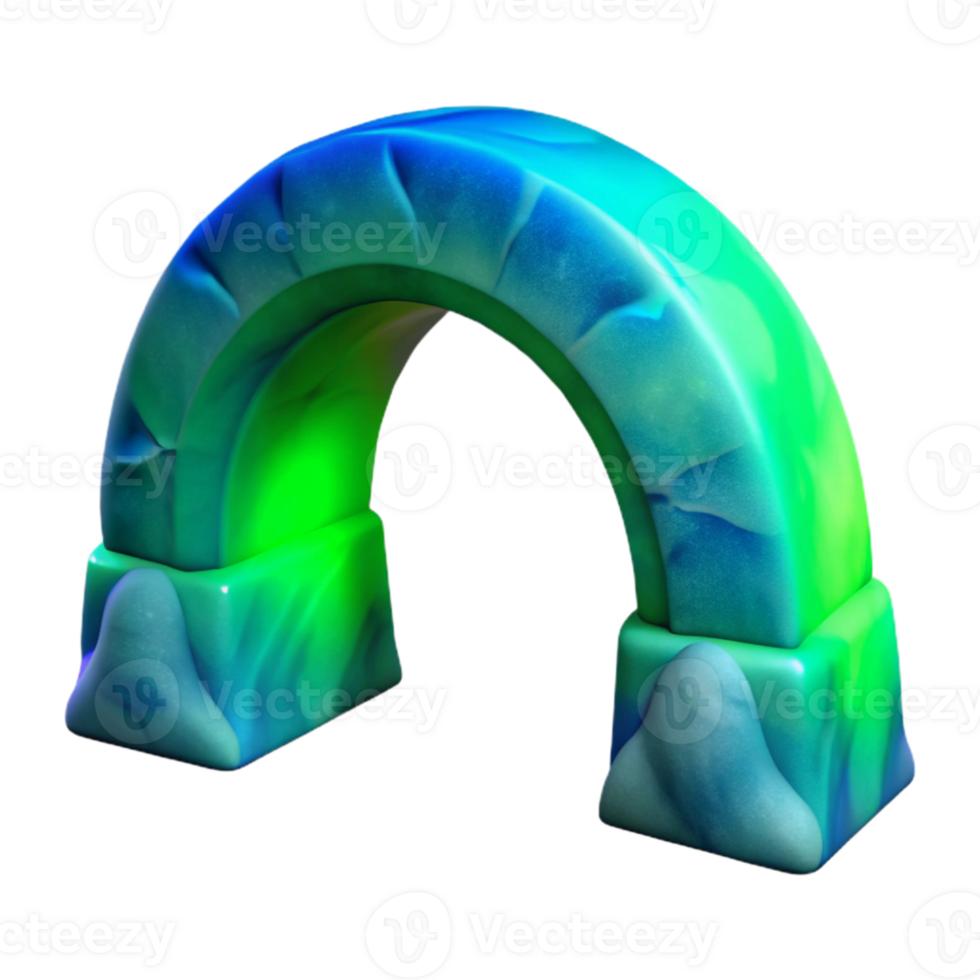 wonderful abstract Blue Green Auroral Arch Cutout Isolated Polar Lights high quality png