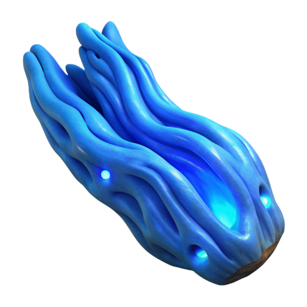 elegant rustic Blue Luminescent Driftwood Piece Cutout Transparent high quality png
