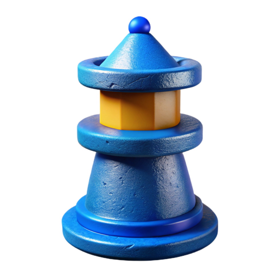 elegant abstract Blue Terraform Tower Cutout on Transparent Background genuine png