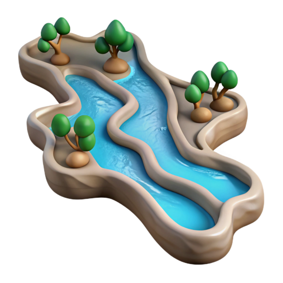 wonderful minimalist Branching Rivers Aerial View Transparent Illustration exclusive png