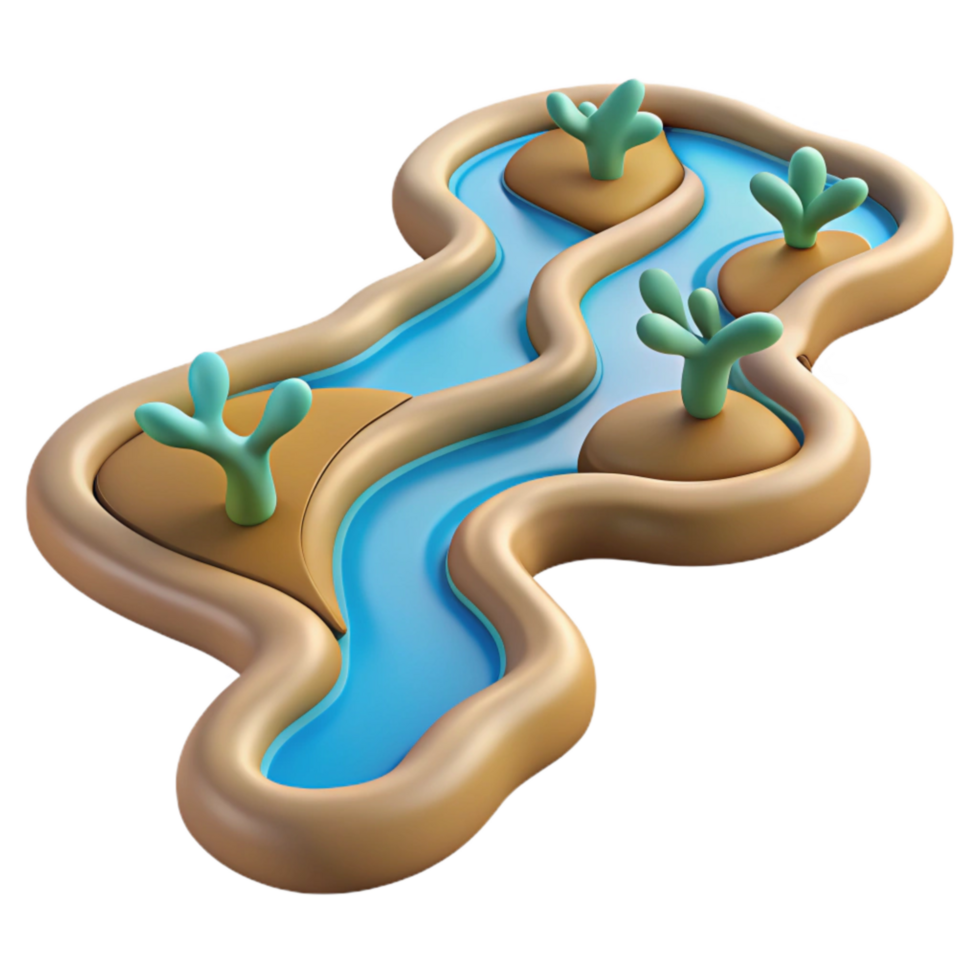 dramatic abstract Branching Rivers Aerial View Transparent Illustration high resolution png