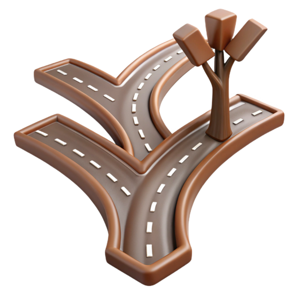 beautiful abstract Branching Roads Different Directions Cutout Element png