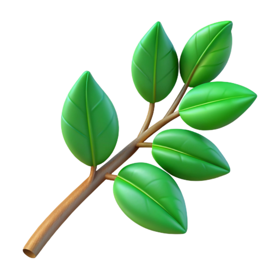 vibrant creative Branch with Green Leaves Transparent Background exclusive png