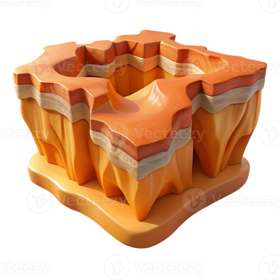 wonderful creative Canyon Walls Cutout Orange Hues Desert Terrain Isolated premium png