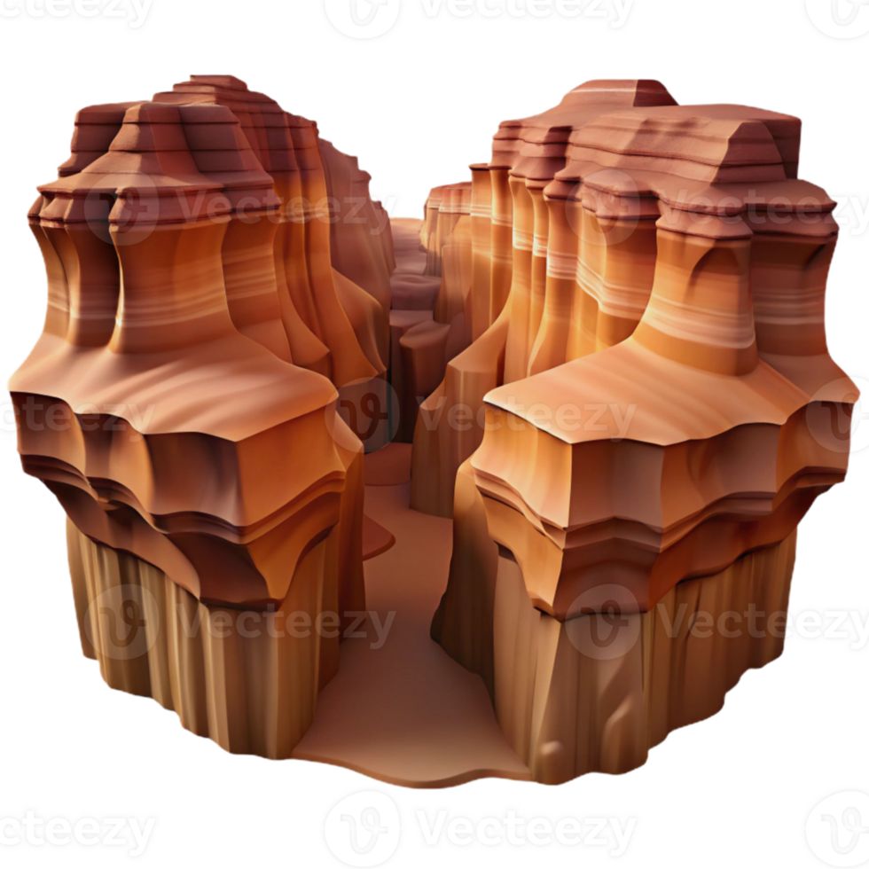 vibrant minimalist Canyon Silhouette Transparent Background Dramatic Lighting detailed png