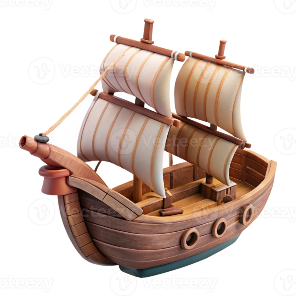 vibrant minimalist Caravel Cutout Transparent Background Side Angle exclusive png