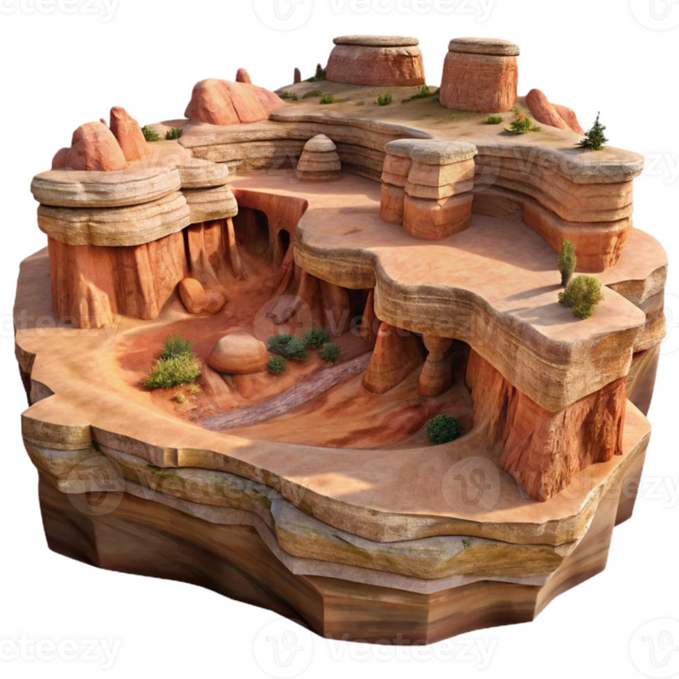 serene abstract Canyon Vista Transparent Background Panoramic Desert View authentic png