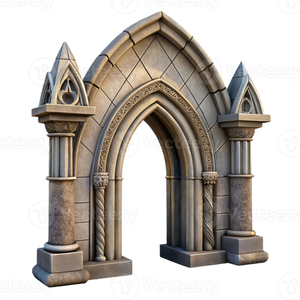 serene artistic Cathedral Archway Transparent Background Gothic Style high resolution png