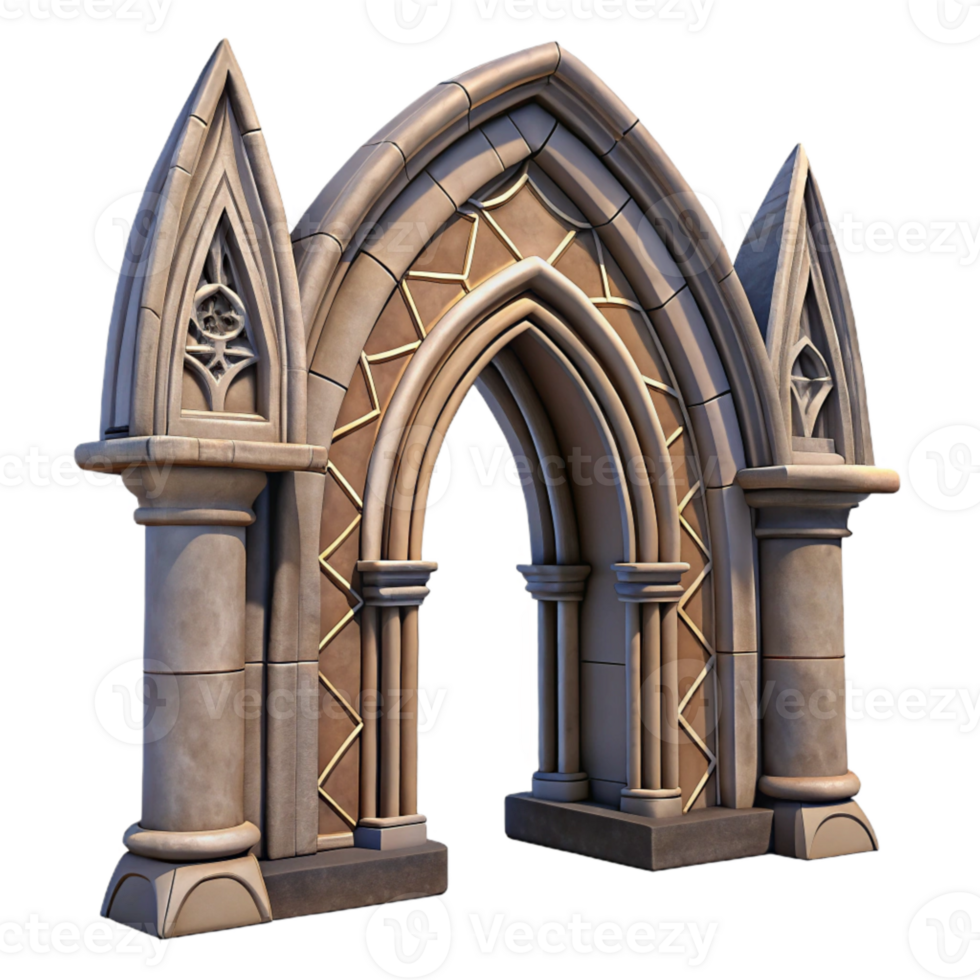 extraordinary abstract Cathedral Archway Transparent Background Gothic Style detailed png