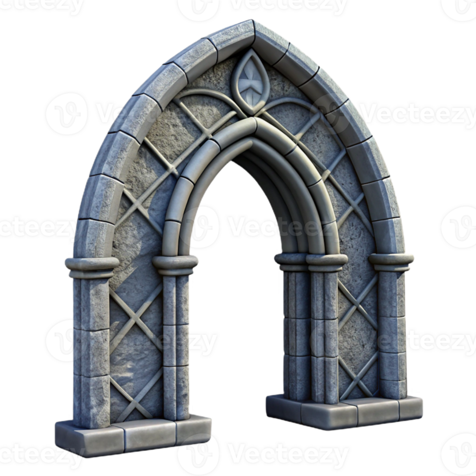 vibrant modern Cathedral Door Cutout Heavy Oak Texture Isolated original png