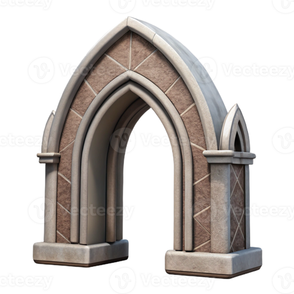 dramatic modern Cathedral Entrance Arch Cutout Dramatic Perspective Isolated exclusive png