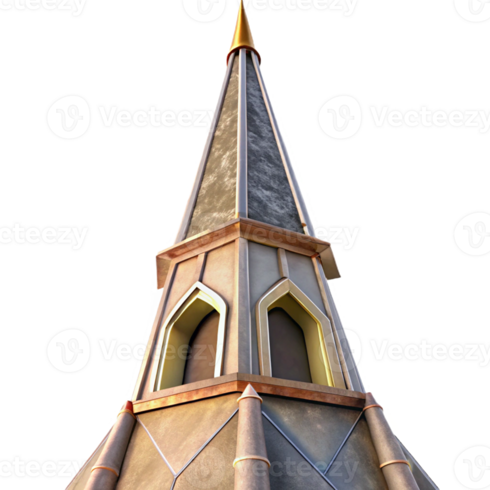 vibrant modern Cathedral Spire Transparent Background Upward Angle premium png