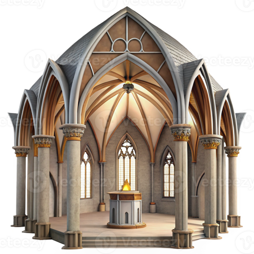 wonderful classic Cathedral Interior Cutout High Vaulted Ceiling Isolated high quality png