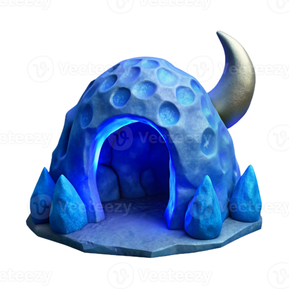 stunning traditional Cavern in Ocean Cliff at Night Isolated Element professional png