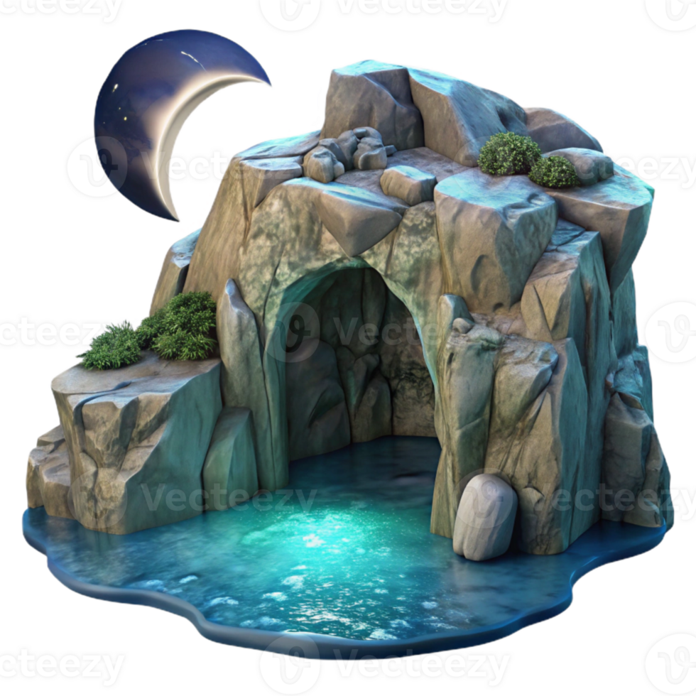 stunning modern Cavern Entrance Isolated Dramatic Shadows genuine png